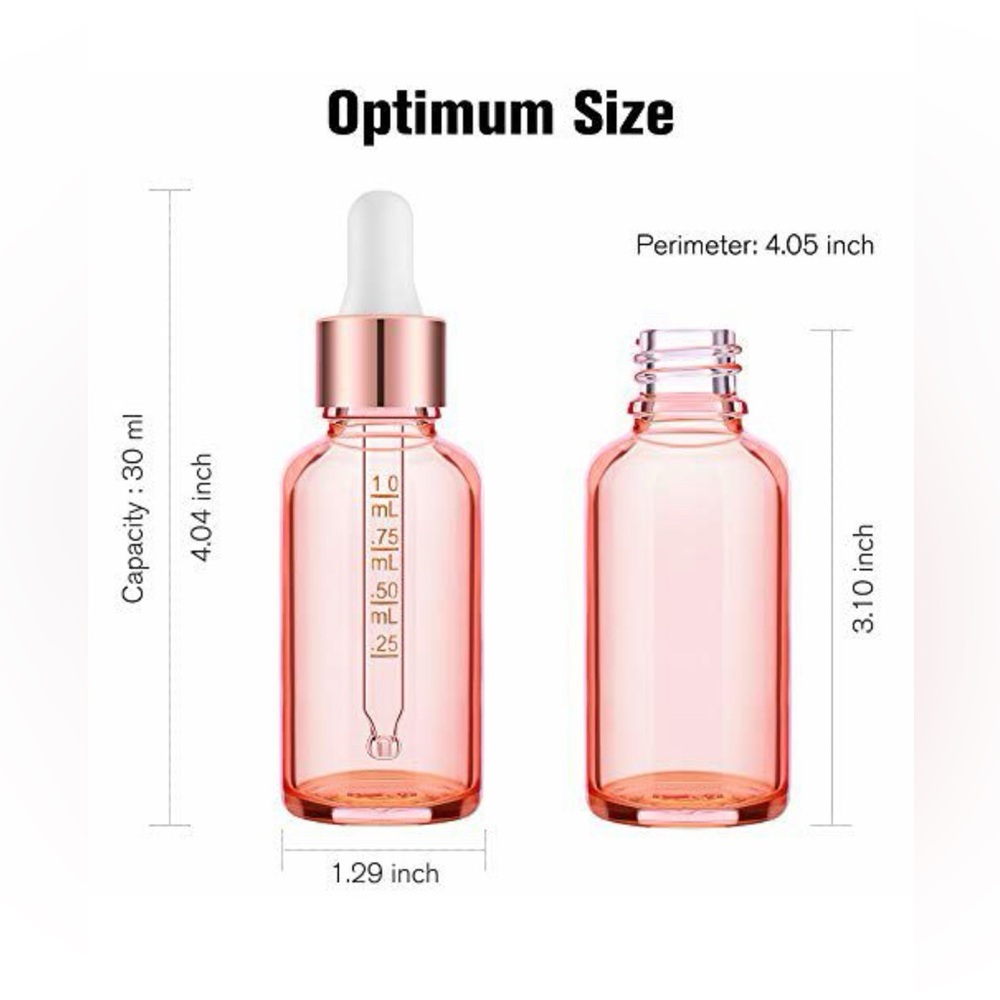 Optimum Size Pink Dropper Bottle Glass 16 quantity